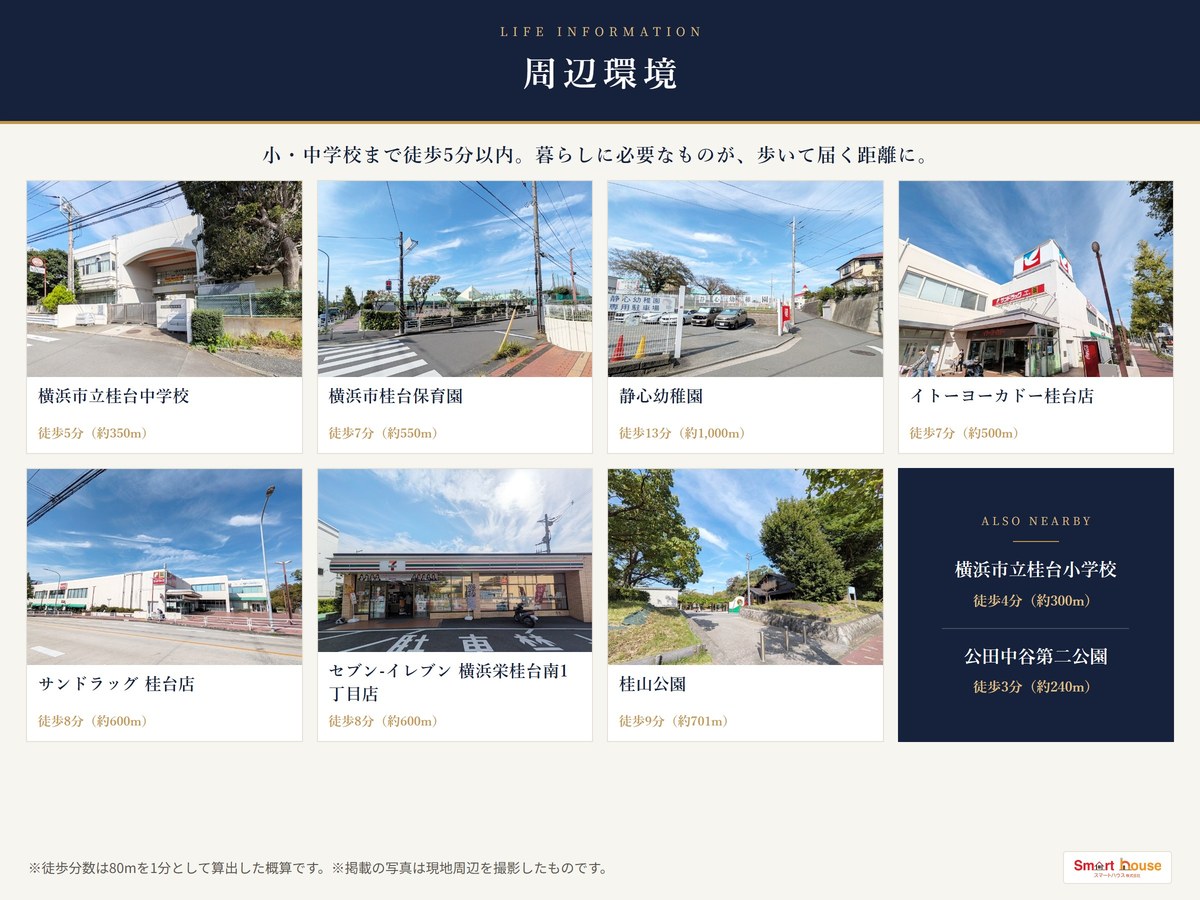 横浜市栄区桂台西 周辺環境（桂台小学校・桂台中学校徒歩5分以内）