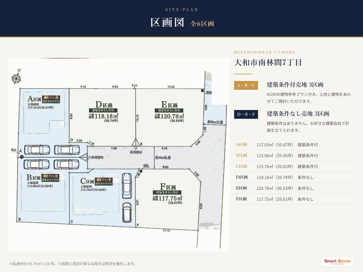 大和市南林間7丁目 区画図 全６区画